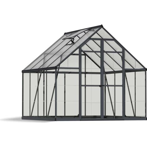 8 x 8 Feet Balance Greenhouse - Polycarbonate - L247 x W244 x H229 cm - Grey