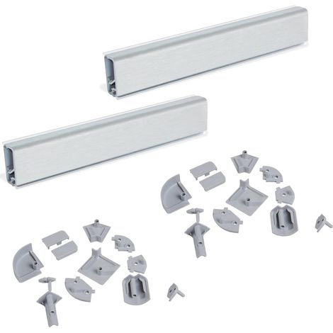 Alzatina rettangolare per cucina, con accessori per installazione, 4,7 m, plastica, anodizzato satinato. 8952963 EMUCA (1/10)