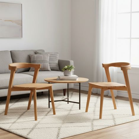 Chaises en teck massif Rumba ( lot de 2) (1/5)