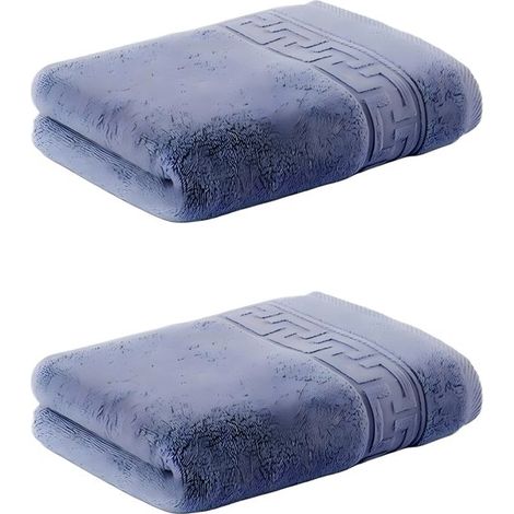 Handtücher – 2er-Set – Ringgesponnene Baumwolle – Superweich und saugfähig – 34 x 75 cm – Blau (1/5)