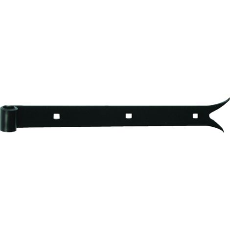 Industrielle De Sedan – Penture queue de carpe en acier 30x4 mm – Diamètre trou 14 mm – Finition noire – Pour volets en bois – Longueur 300 mm