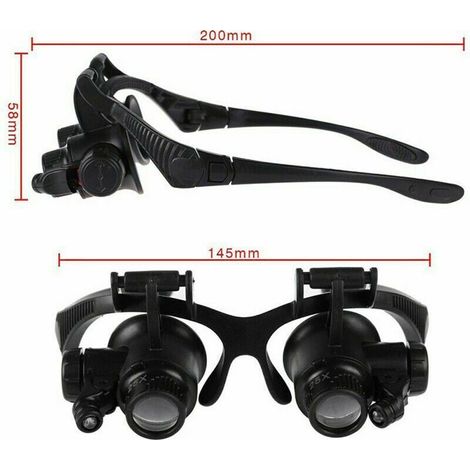 Loupe frontale 25x avec lentille 8 et éclairage intégré (1/5)