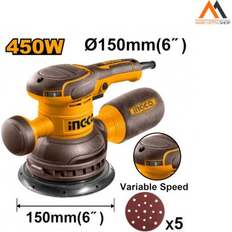 LEVIGATRICE ROTANTE 450W CON 5PZ CARTA ABRASIVA