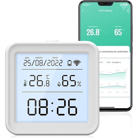 WLAN-Thermometer und -Hygrometer, Mini-LCD-Thermometer und -Hygrometer, für den Innenbereich (1/5)