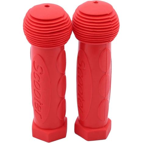 Paar Lenkergriffe aus weichem Gummi für Kinderdreiräder, Kinderwagen und Roller-red