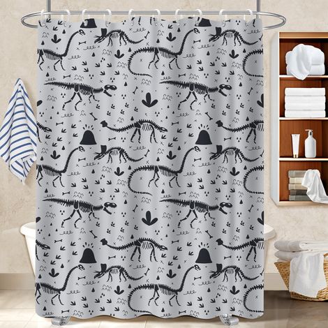 Rideau de bain imprimé polyester 180x180 naturel cache baignoire pour salle de bain avec baignoire (1/5)