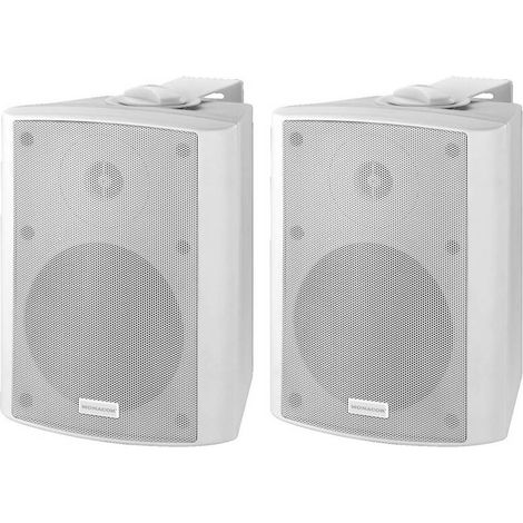 [GEBRAUCHT] B-Ware Monacor Lautsprecher Boxen Set Aufbau weiß Bluetooth Cinch-Eingang 10W 1 Paar (1/2)