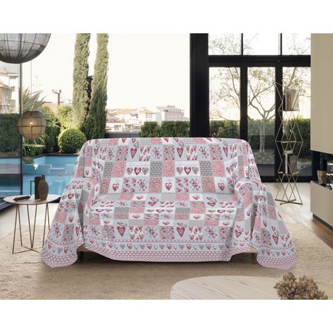 Telo Arredo Made in Italy in Cotone Grandfoulard Copritutto Copridivano Copriletto-Teli Sofà Arredatutto-Drappeggio-Arazzo-Copridivano Grand Foulard Letto Singolo - Primavera Rosso