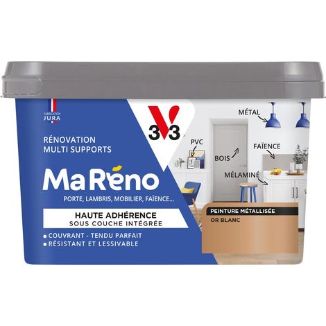 Peinture Réno Perfection® Multi-supports MA RENO V33 Or blanc métalisé 0,5L (1/4)
