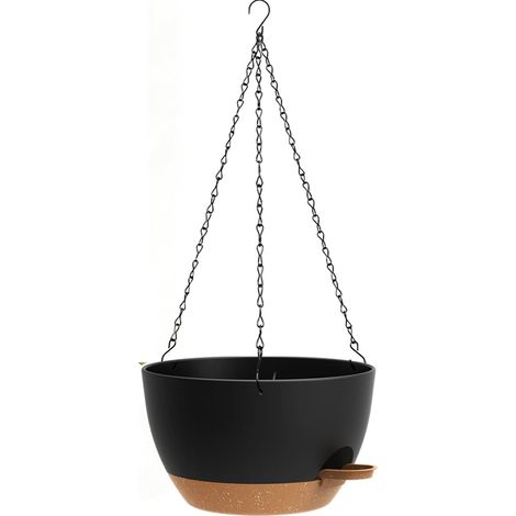 Pot de Fleur Suspendu Auto-Jardinières Suspendues avec Drainage et Réservoir Amovible, Suspension Plante pour Balcon, Salon, Terrasse, Noir Marron (1/5)