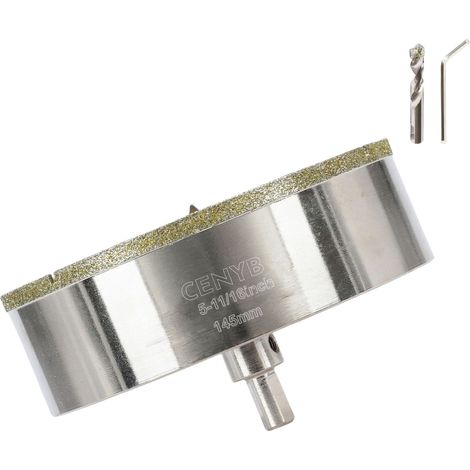 5-11/16 Pouces 145mm scie cloche carrelage foret diamant carrelage avec foret de centrage Revêtue de diamant Adaptée pour Verre Marbre Porcelaine et Céramique (1/5)