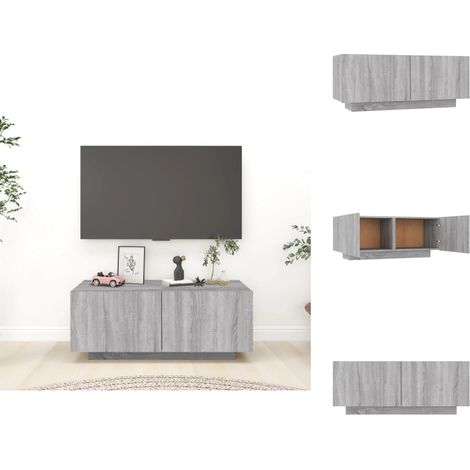 TV-Möbel - Living TV-Schrank Grau Sonoma 100x35x40 cm Holzwerkstoff (1/5)