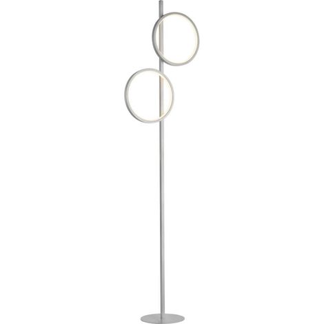 Lampadaire moderne argent double anneau LED 24W Ritus Just (1/3)