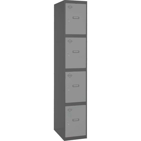 SimonRack Armadietto Spogliatoio Metallico 4 Ante, 1800x400x500 mm, Serratura con Chiave e Areatori, Antracite/Grigio - Simonlocker