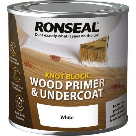 Ronseal 37035 Knot Block Primer & Undercoat White 250ml RSLKBPU250