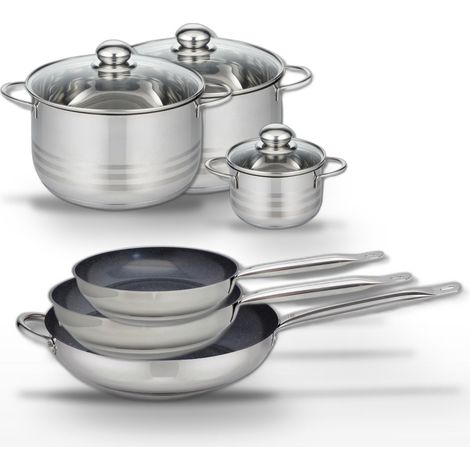 Lot 3 Poêles 24/28/32cm Elo Profi Therm Platinum et 3 Faitouts Elo Brillant (1/5)
