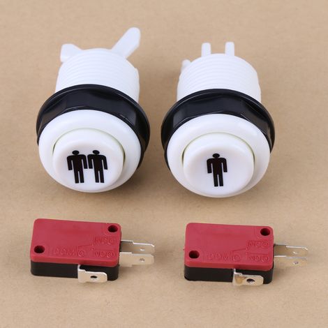 Kit de bouton de démarrage long à monter soi-même pour jeux d'arcade (1 joueur, 2 joueurs)