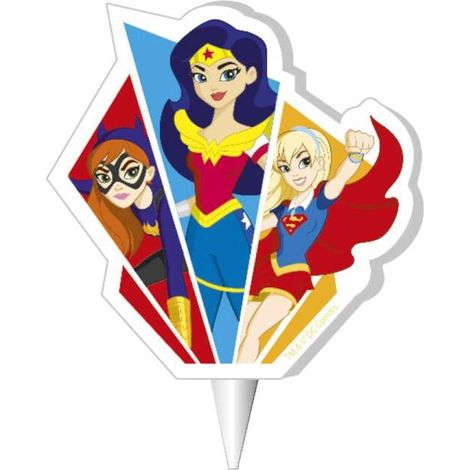 Bougie d'anniversaire 2D DC Super Hero Girls (1/2)