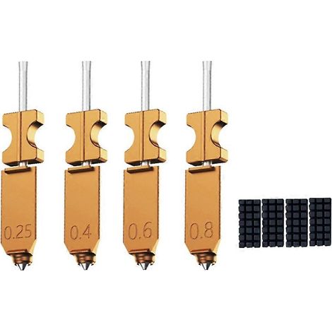 4er-Set verbesserte Hotend-Kits (0,25, 0,4 und 0,6 mm) für Flashforge AD5X Düsen, komplett aus Metall, Schnellverschluss-Düsenset (1/5)