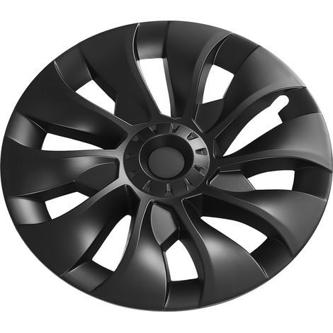 4 Enjoliveurs 18 Pouces Jante Hub Cap Protection Intégrale Remplacement Tesla Model 3 2017-2023 Noir Mat