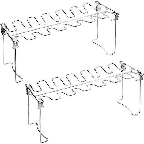 Grille de barbecue en acier inoxydable compatible avec les barbecues, idéale pour les pique-niques (2 cuisses et ailes de poulet). (1/5)