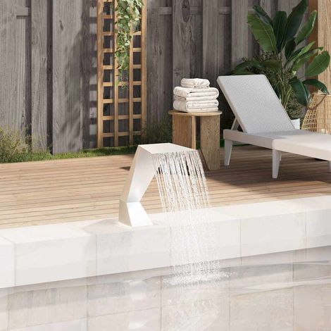 vidaXL Fuente de piscina de acero inoxidable plateada 64x30x52 cm (1/5)