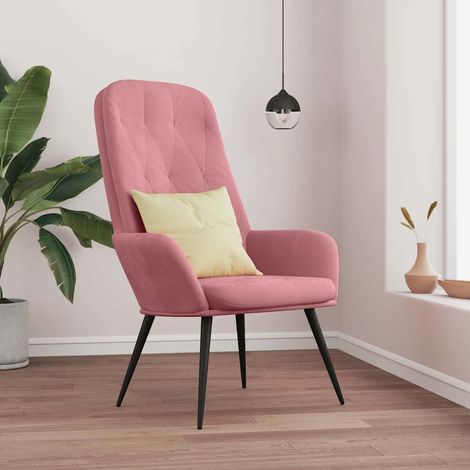 vidaXL Chaise de relaxation Rose Velours (1/5)
