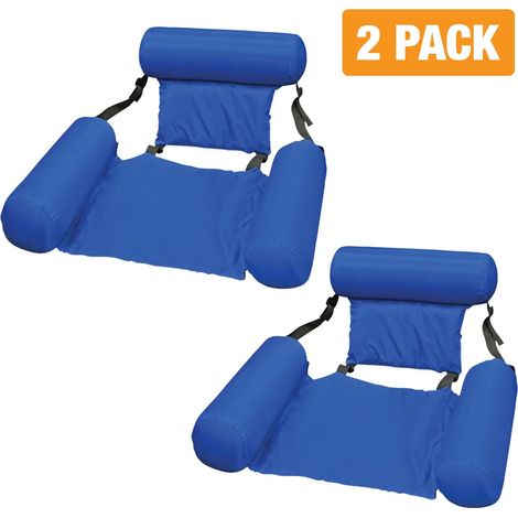 chaises longues gonflables pour adultes - Chaises longues réglables - Toile avec appui-tête et accoudoirs - Adaptées à la piscine, au lac et à la rivière (1/4)