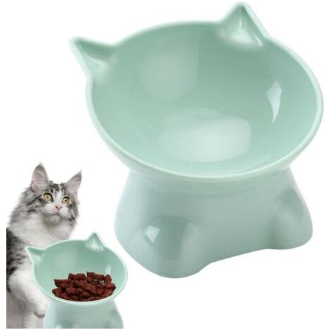 Gamelle surélevée pour chat - Anti-vomissements - Inclinable à 15 degrés - Gamelle peu 13,5 cm pour chat - Gamelle surélevée pour chaton - Station d'alimentation pour nourriture et eau (1/5)