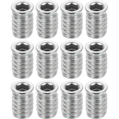 12Pcs Insert Filetés Ecrous M6x13mm Ecrous Insert Pour Bois (1/4)