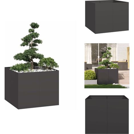 Jardinière noir 100x100x80 cm acier - Jardinière - Jardinières - Pot De Fleurs - Support De Jardinière (1/5)