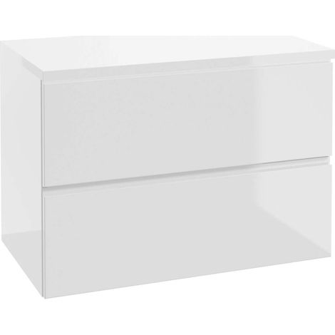 kielle Oudee - Waschtischunterschrank einschließlich Waschtischplatte 80x55x46 cm, weiß glänzend 50002S820