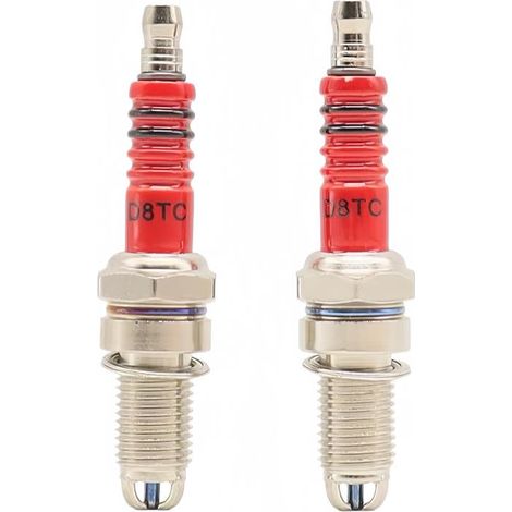FLAMMKRAFT-Deux bougies d'allumage D8TC pour moto, pour modification de l'allumage multi-angles (1/4)