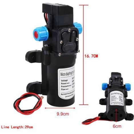 Pompe À Eau - 12 V - 60 W - Débit 5 L/min - Pression Max 116 Psi - Autoamorçante Avec Pressostat - Usage Domestique Et Mobile (1/4)