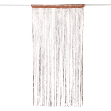 Rideau De Porte En Fil - Polyester 100x200cm - Séparateur De Pièce Élégant - Décoration Mariage Fête - Marron Clair (1/5)