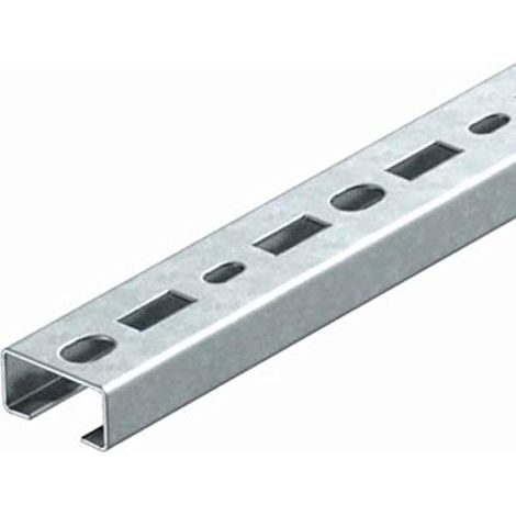 OBO Bettermann Carril perfilado perforado, anchura de ranura 17mm 400x35x18 Acero cincado por banda, 1104292