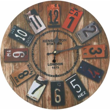 Horloge Murale - Bois - 32 cm - Style Rétro Européen - Pour Salon Chambre Bureau - 1 Pièce (1/5)