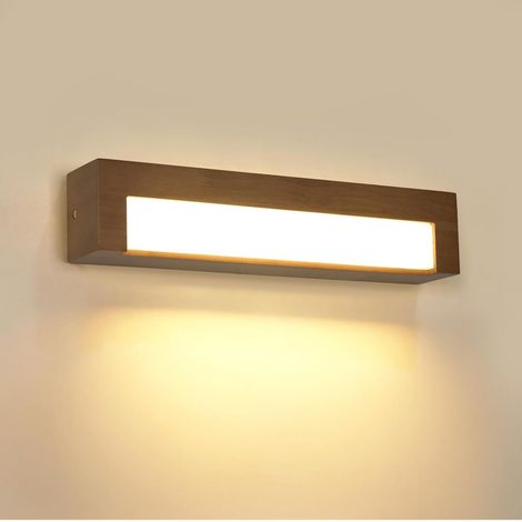 1 Applique Murale Bois, 18W LED 3000K, Design Minimaliste Luminaire Intérieur, Pour Salon Chambre Couloir