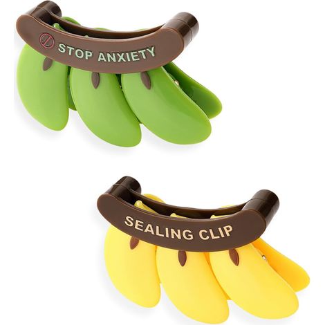 simpatici adesivi magnetici per frigorifero, a forma di banana, gialli/verdi, clip multifunzionale per sigillare sacchetti magnetici in frigorifero, decorazione per la casa e la cucina.