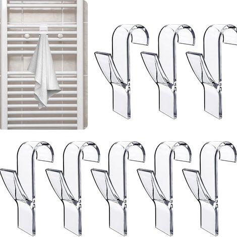8 x 95% clear hooks, strong 8-pack transparent and traceless/home clothes, hat, and towel hooks (1/5)