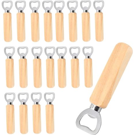 Lot de 20 décapsuleurs bois personnalisés pour bière, idéal maison, cuisine, bar, cadeau homme. (1/5)