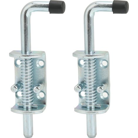2 Pièces Verrou à Ressort pour Remorque, Verrouillage à Ressort pour Porte de Remorque en Acier au Carbone Galvanisé pour Porte de Coffre et Armoire à Conteneurs (1/5)
