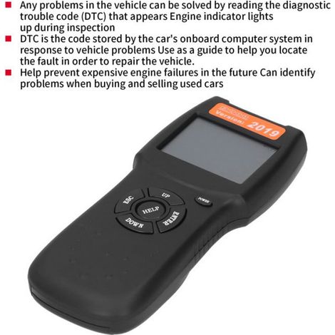 Scanner Diagnostic OBD2 - Lecteur Et Effaceur De Codes DTC - Compatible CAN EOBD - Ecran Retroeclaire 128x64 Pixels - Alimentation 3 Piles AA - 1 Unite (1/5)