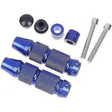 2 Stück Universal CNC Aluminium Motorrad-, Fahrrad- und ATV-Fußrasten – Blau (1/5)