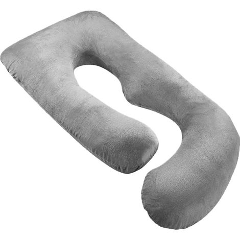 Almohada de embarazo, soporte para todo el cuerpo, uso versátil, gris claro. (1/2)