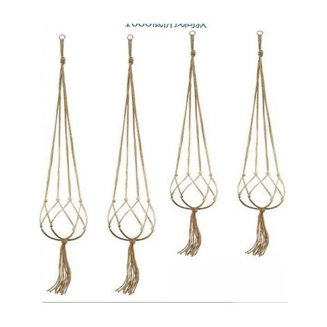 Corde décorative pour suspendre une plante, ornée d'un pompon, avec crochet extérieur, 122 cm de long (1/5)