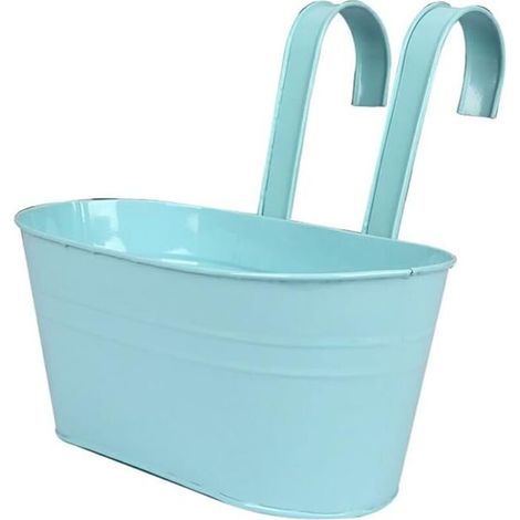 Pot de Fleurs Suspendu d'extérieur, Couleurs -en-Ciel vibrantes, jardinières de Balcon en Fer polyvalentes, jardinières de clôture suspendues à Balustrade, Bleu Clair