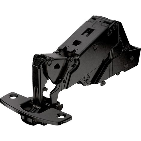 Hettich – Charnière invisible clipsable 165° – Amortisseur avec – Coudure 9,5 mm – Décor noir obsidien – Entraxe 52 mm – Fixation à visser - 8657i (1/5)