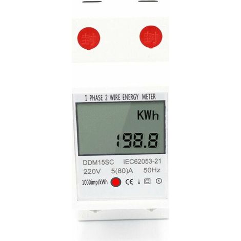 Green Mobility-DDM15SC Compteur de rails monophasé 2P à grand écran LCD multifonctionnel (1/5)