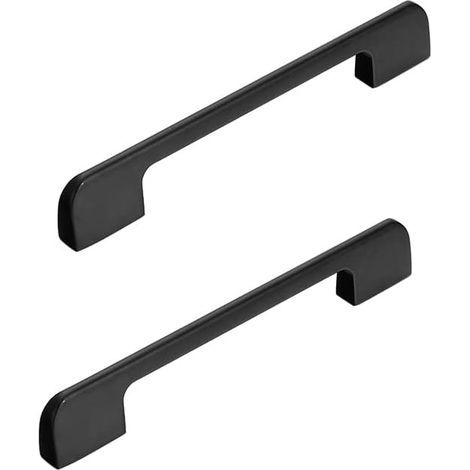 2 pièces Bouton pour meuble Noire 116mm/4.5in Boutons de Tiroir Noir, Moderne Boutons de portes pour placards, Solide Aluminium Finition en Anodisé, Longueur:60 1000 mm Poignée (1/5)